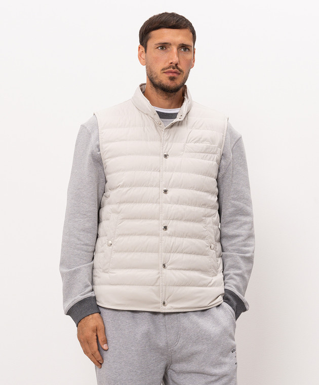 Brunello Cucinelli Пуховой жилет серого цвета MV4081711 изображение 3
