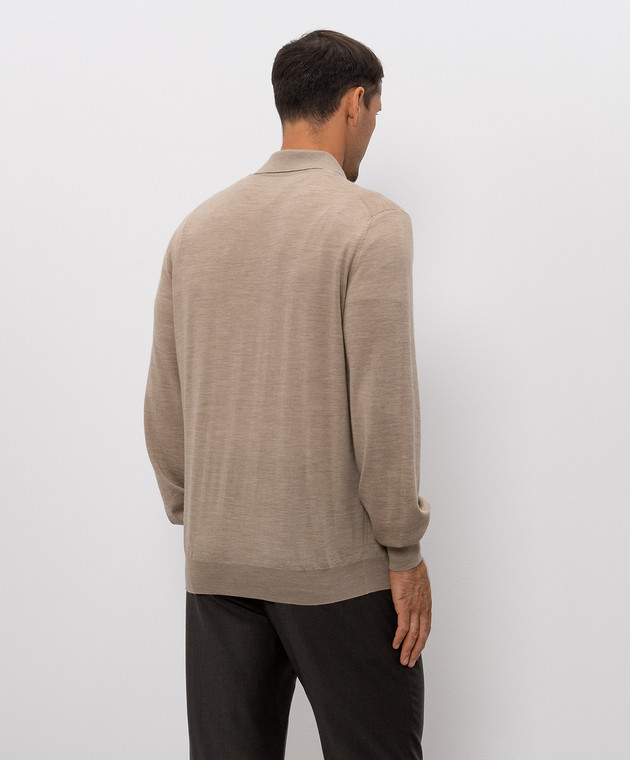 Brunello Cucinelli Бежевое поло из шерсти и кашемира M2400295 изображение 4