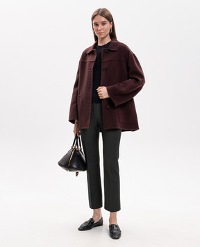 Max Mara Бордове пальто GIUGNO з вовни SMMGIUGNO