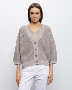 Peserico Бежевый кардиган с пайетками A99032F129234R