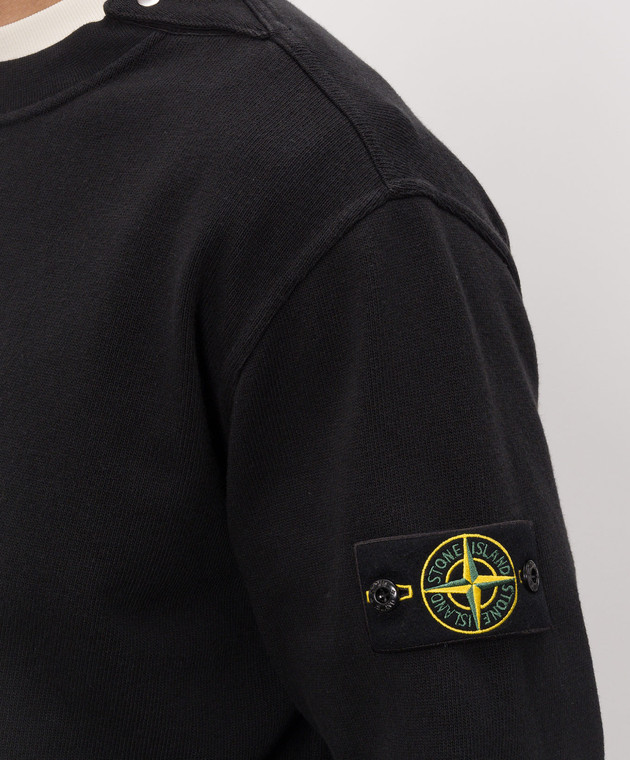 Stone Island Черный свитшот с патчем логотипа L2S156100036S0406 изображение 5