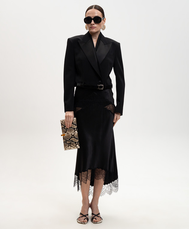 Dolce&Gabbana Чорний укорочений жакет з вовни та шовку F29WLTFU21E зображення 2