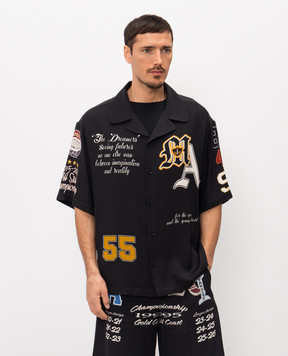 AMIRI Чорна сорочка Varsity Patch AMTOSH1043