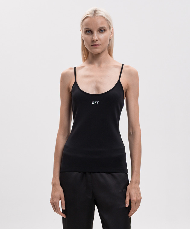 Off-White Черная футболка с принтом логотипа 2FA00630T изображение 3