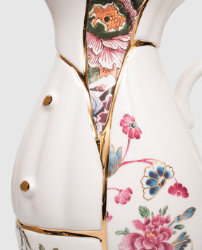 SELETTI Білий порцеляновий глечик Kintsugi з позолотою 09645