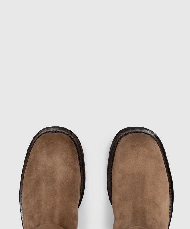 Brunello Cucinelli Коричневые замшевые сапоги MZSFG3408 изображение 4