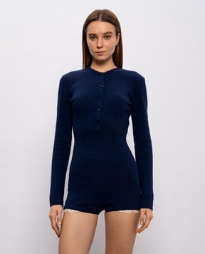 Magda Butrym Синій комбінезон з мереживом KNITWEAR01BODYSU230426