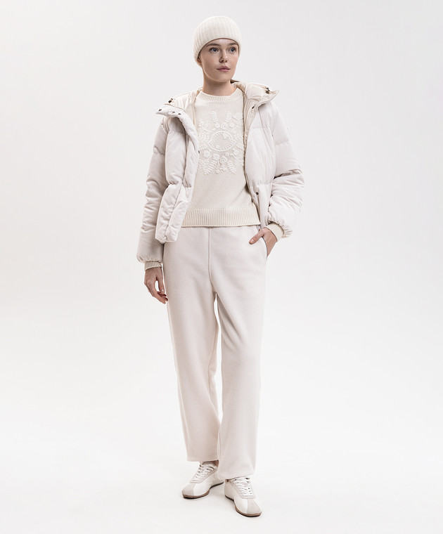Moncler Светр кольору айворі з вовни та кашеміру L20939C00026M4281 зображення 2