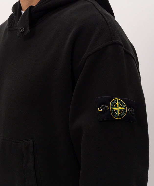 Stone Island Черные худи с патчем логотипа L2S156100023S0A20 изображение 5