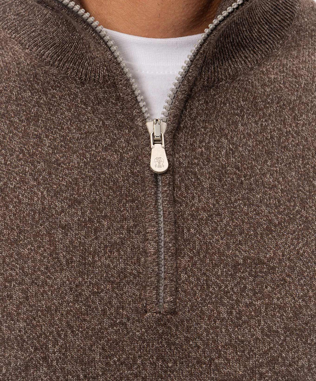 Brunello Cucinelli Коричневий джемпер з кашеміру MQS00124 зображення 5