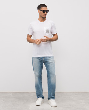 Dolce&Gabbana Белая футболка с вышивкой логотипа G8RA2ZG7PZE