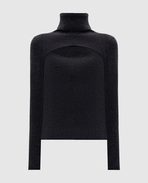 Allude Сірий гольф з вовни та кашеміру в рубчик 25517721