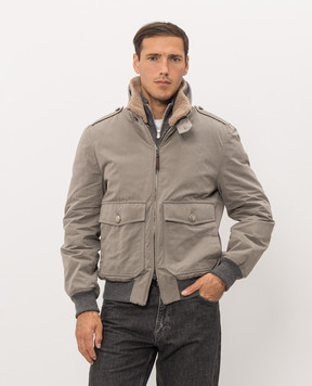 Brunello Cucinelli Серая куртка со съемным воротником MG5456003