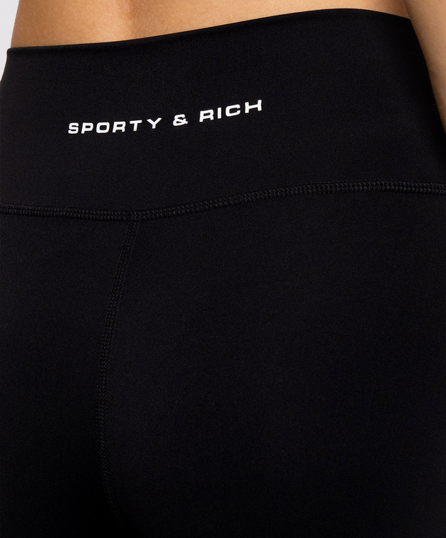 Sporty & Rich Черные леггинсы с контрастным логотипом PA00288315BA01 изображение 5