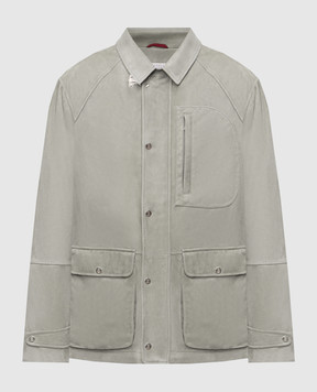 Brunello Cucinelli Серая замшевая куртка MPCFN2066