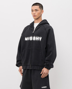 Misbhv Чорна спортивна куртка з принтом логотипа 230M223