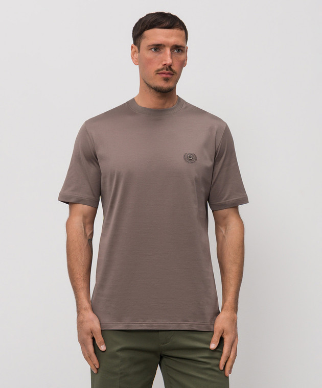 Castangia dal 1850 Коричнева футболка з монограмою TSDM18F25 зображення 3