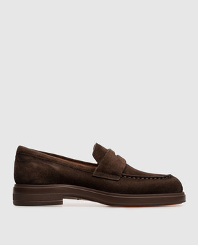 Santoni Коричневые замшевые лоферы WUYW72448CIONHSY