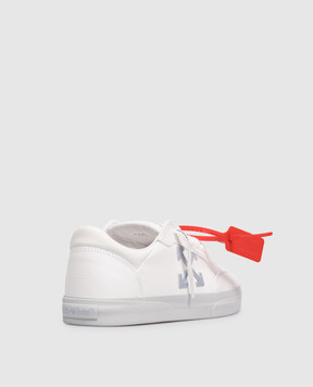 Off-White Белые кожаные кроссовки Vulc Low с эмблемой OMIA293S26LEA001