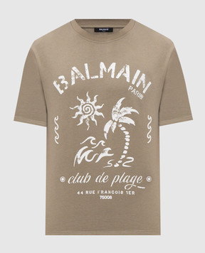 Balmain Футболка Balmain Plage кольору хакі GH0EG000GF58