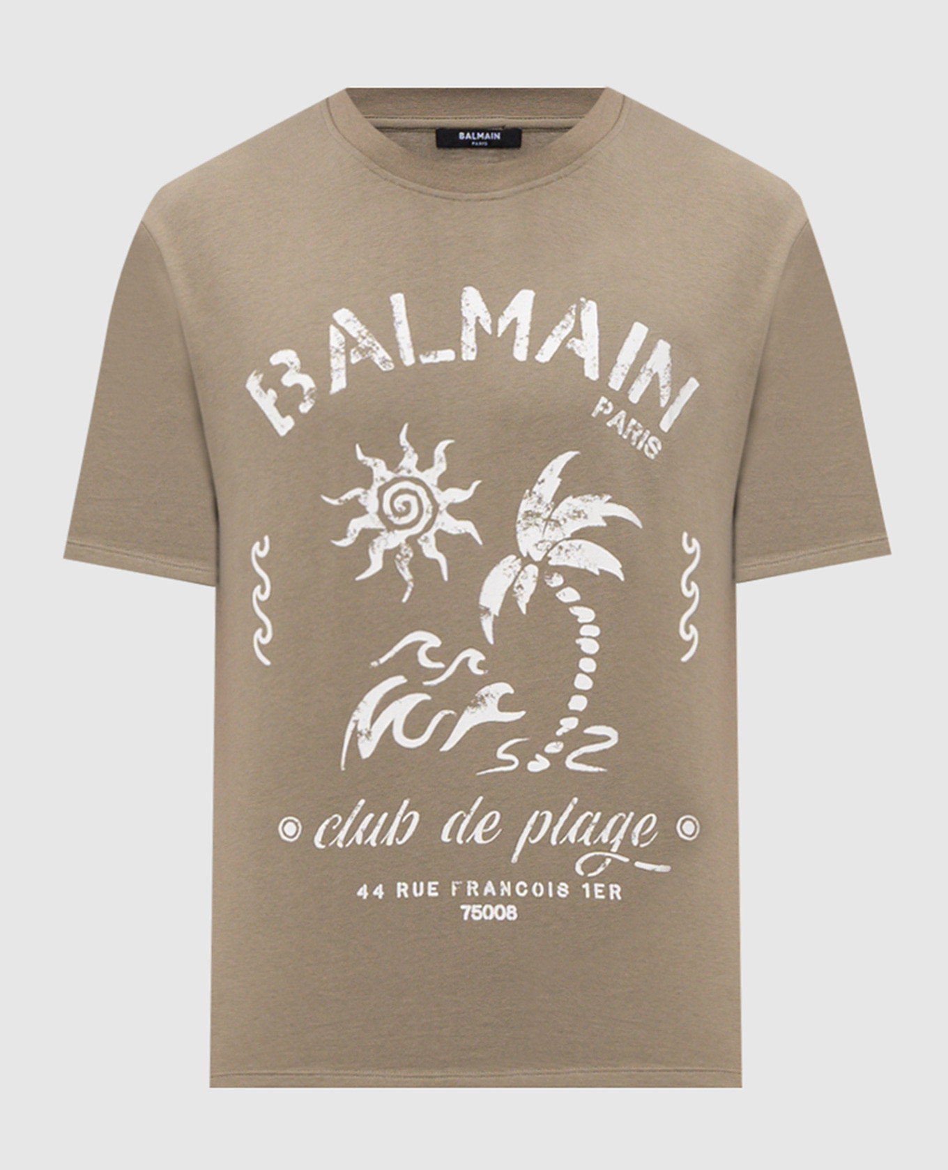 Футболка Balmain Plage цвета хаки