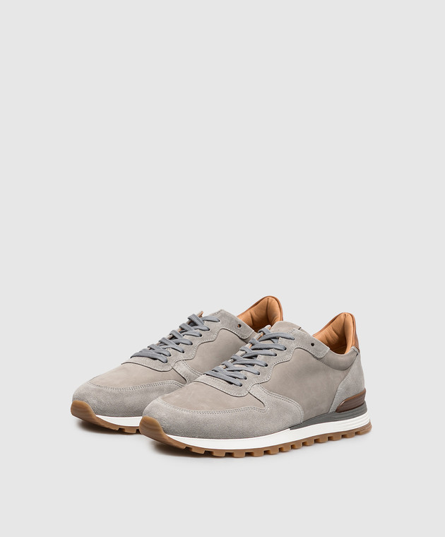Pini Parma Серые кроссовки из нубука LIGRRUNNER изображение 2