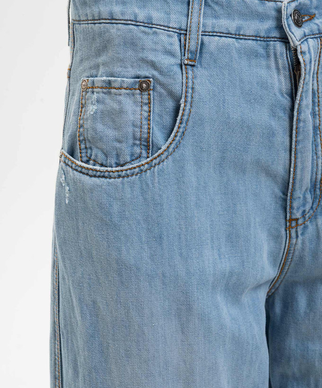 Ermanno Scervino Голубые джинсы с льном D487P705ZIW изображение 5