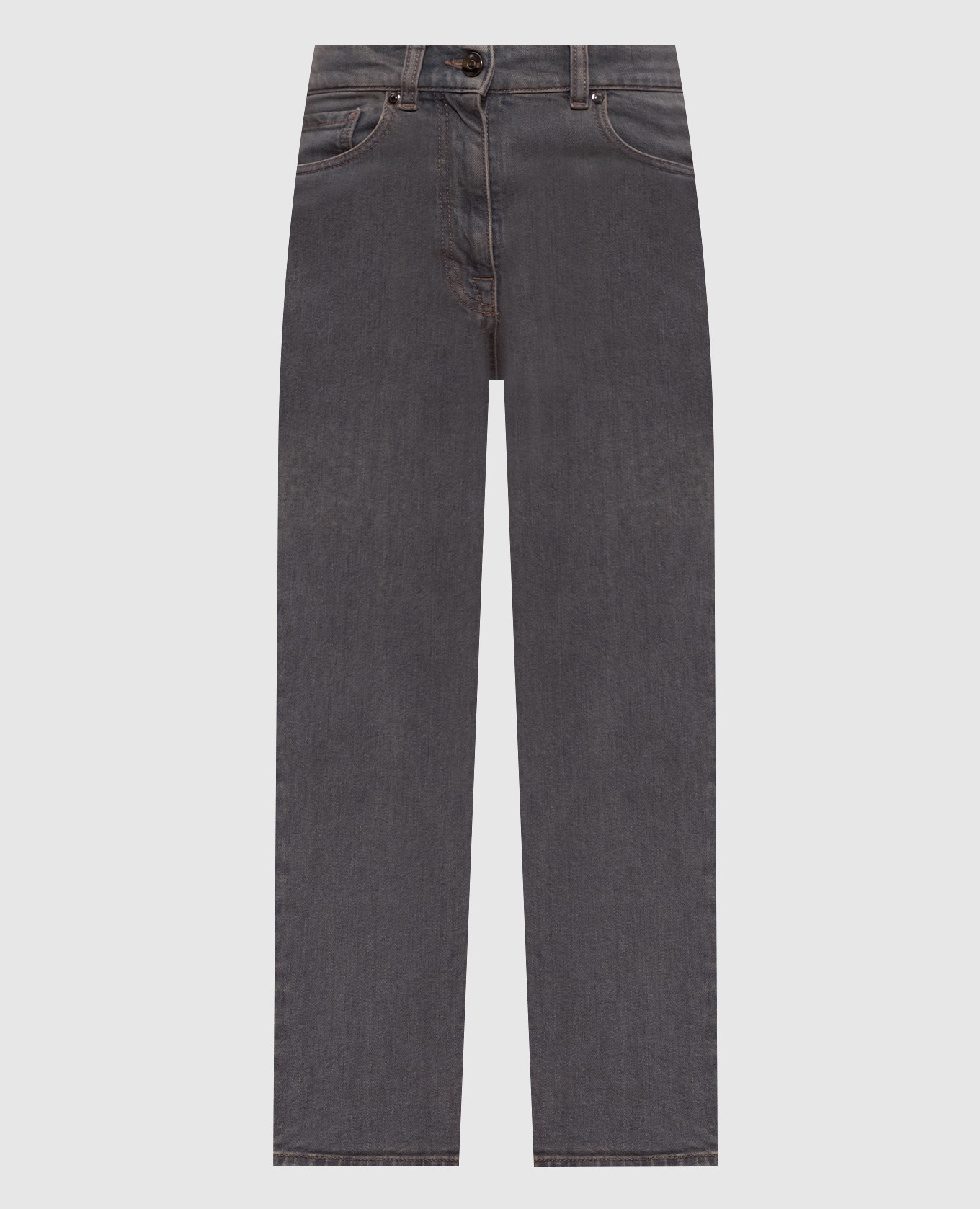 

Серые джинсы с логотип патч, Серый, Зауженные джинсы