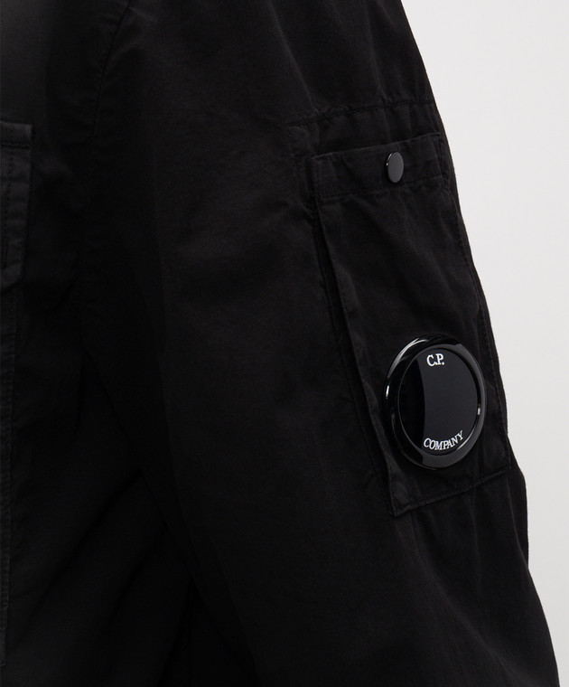 C.P. Company Черная рубашка на молнии с логотип патч MOS156A110143G изображение 5
