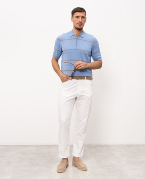 Cashmere&Whiskey Голубое поло в полоску MB235Z