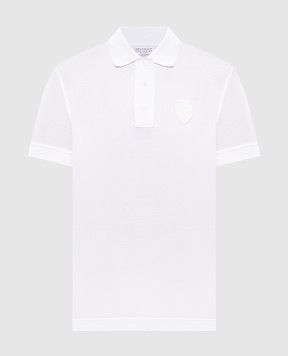Brunello Cucinelli Белое поло с нашивкой эмблемы ML944VT205