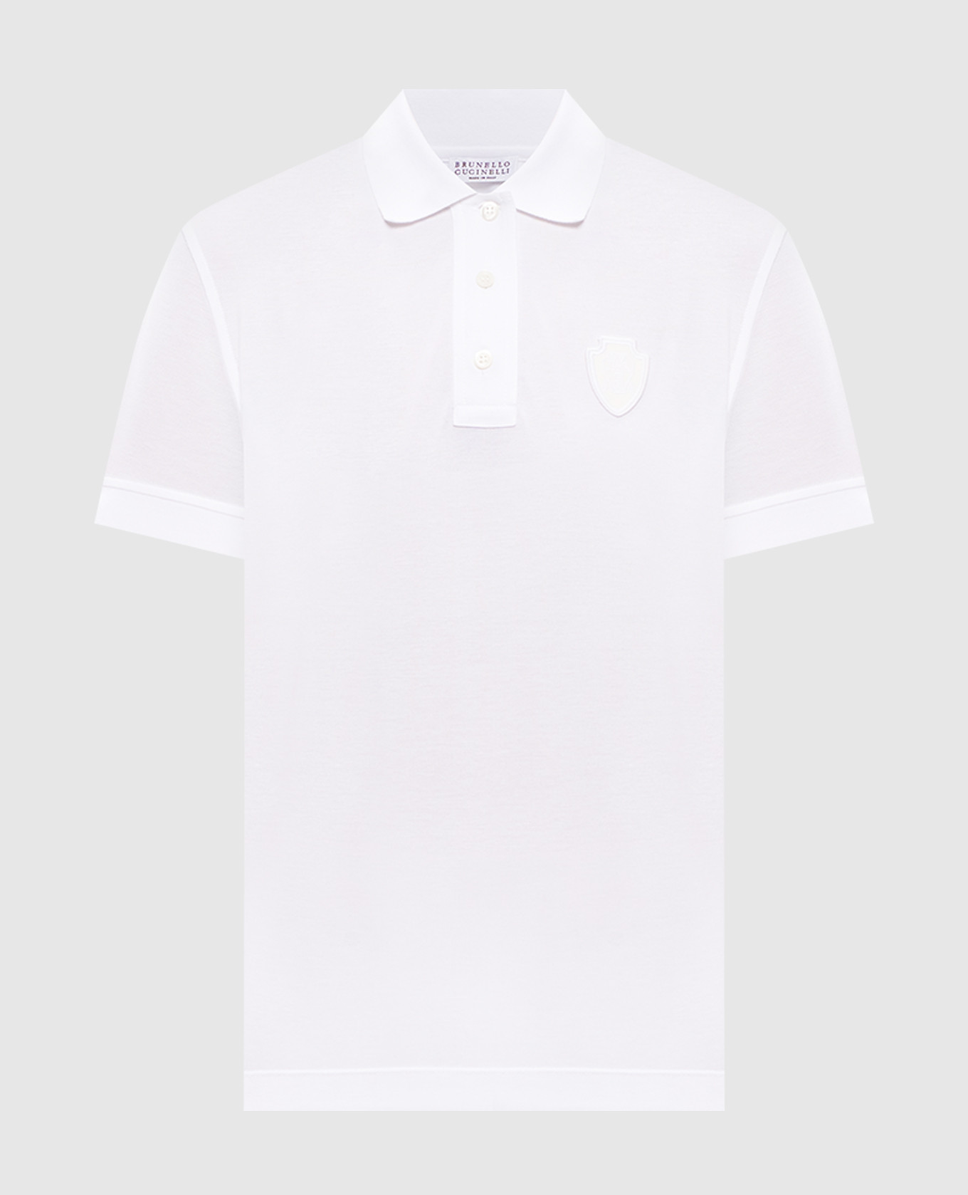

Белое поло с нашивкой эмблемы, Белый, Поло