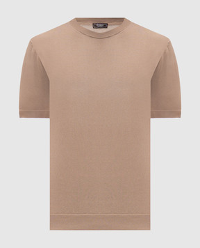 Peserico Коричневая футболка с окантовкой R59477F149173N