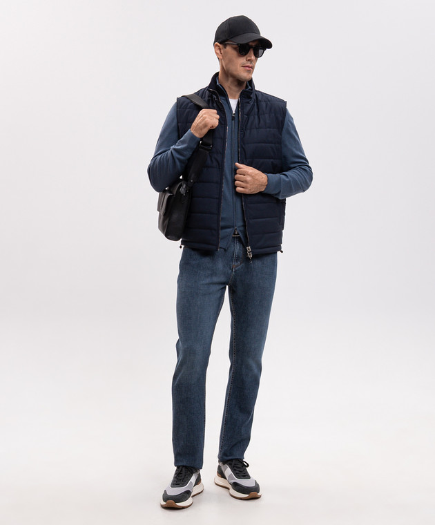 Canali Синій кардиган з вовни MK01149C0022 зображення 2