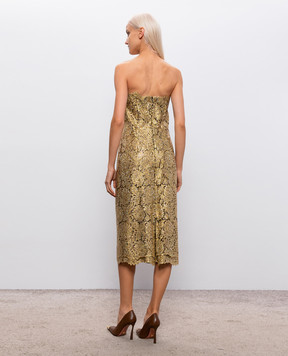Ermanno Scervino Золотиста сукня-бюстьє з кристалами D492Q701CTZJO