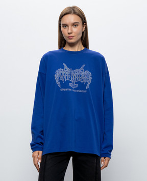 Vetements Синій лонгслів з принтом MH27LS200BL