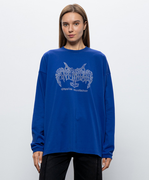 Vetements Синий лонгслив с принтом MH27LS200BL изображение 3