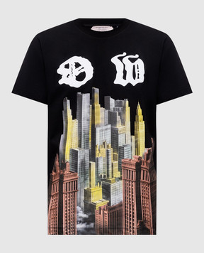Off-White Черная футболка с принтом Palace 44MAA027Z26J002