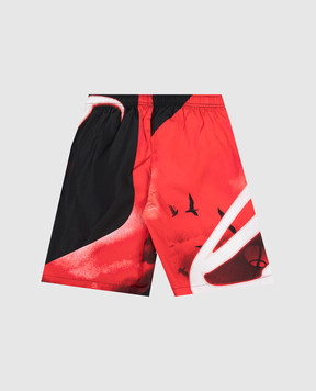 Diesel Дитячі червоні шорти для плавання Miond в принт J02702KXBTC