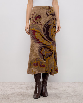 Etro Коричнева спідниця з вовни WRKB0053AKC84