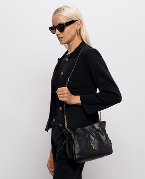 Saint Laurent Чорна шкіряна сумка-кісет JAMIE 862712AAB32