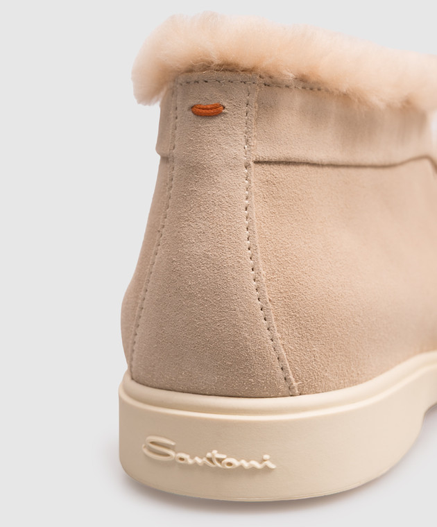 Santoni Бежевые замшевые дезерты на меху WUYA58457TISAPFR изображение 5