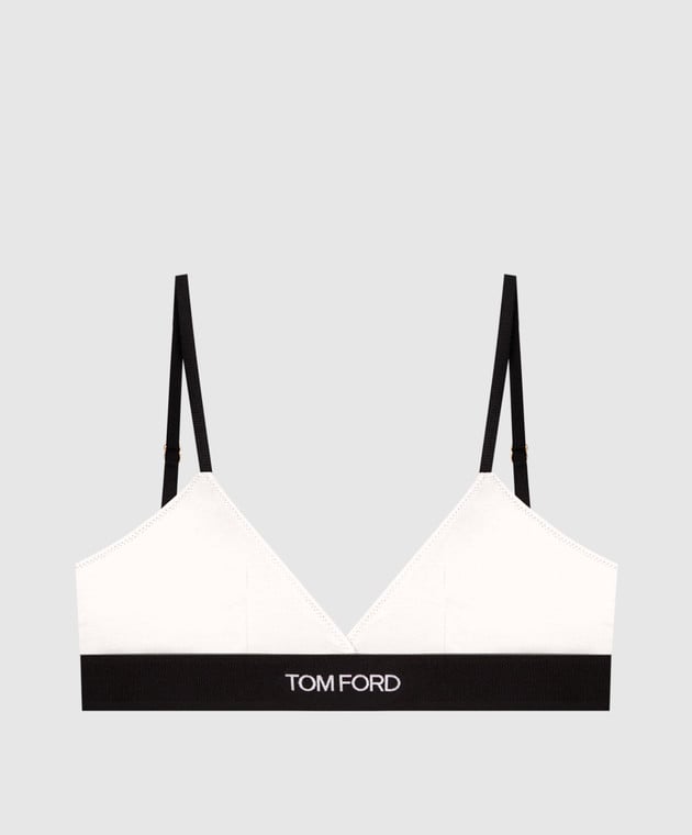 Tom Ford Бралет білого кольору з візерунком логотипа BRJ009JEX011