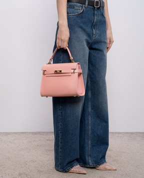 Gianni Notaro Рожева шкіряна сумка-сетчел SAFFIANO 099SAFFIANOORO