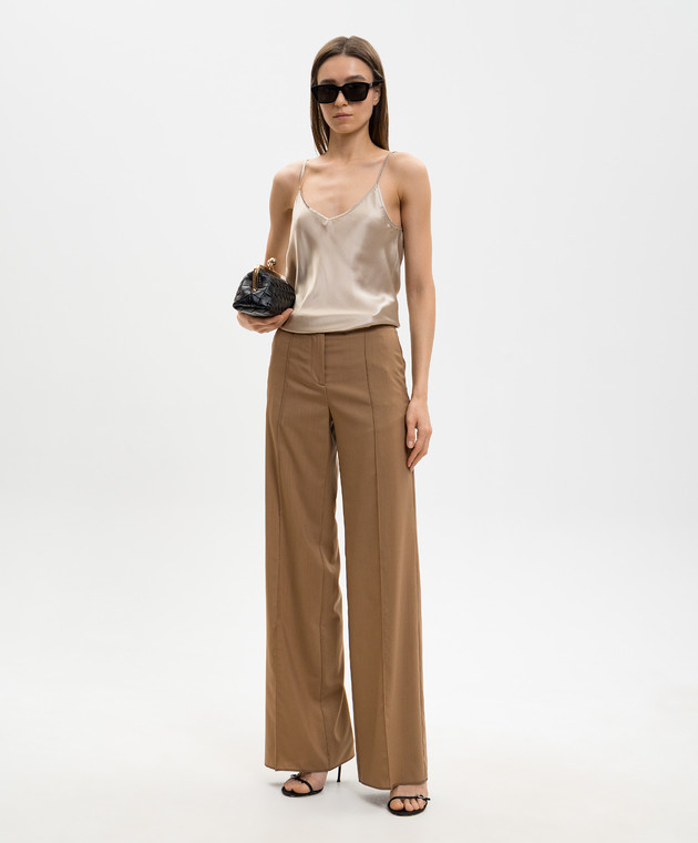 Marco Pescarolo Бежевая майка из шелка TPARTD5389 изображение 2