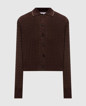 Brunello Cucinelli Коричневый кардиган с люрексом MAZ226116