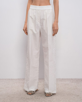 Brunello Cucinelli Білі штани з ефектом жатки M0F79P9131