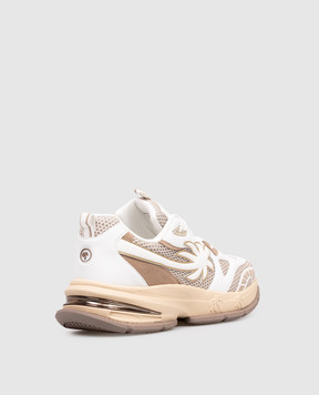 Palm Angels Білі комбіновані кросівки Runner PMIA10TS26LEA001