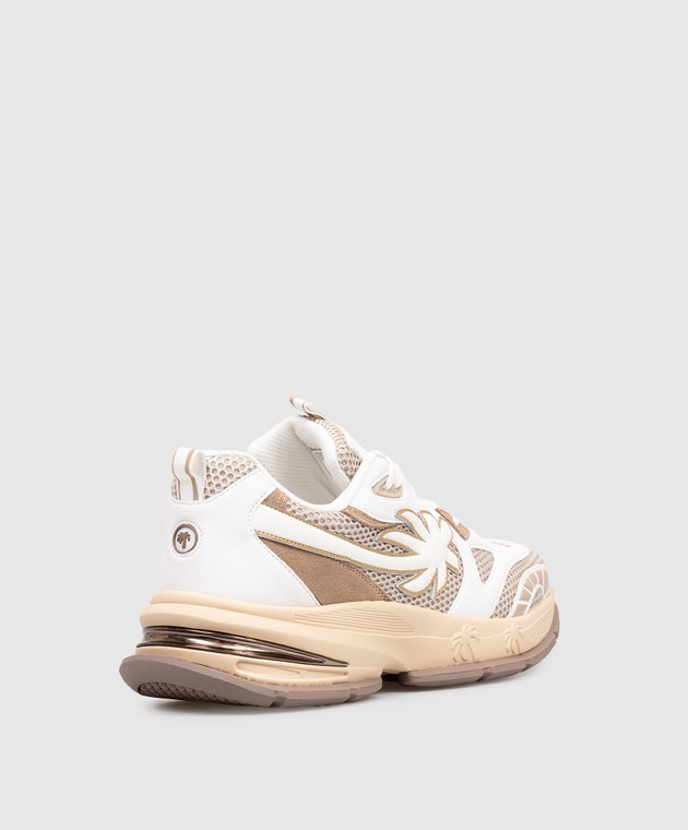Palm Angels Белые комбинированные кроссовки Runner PMIA10TS26LEA001 изображение 3