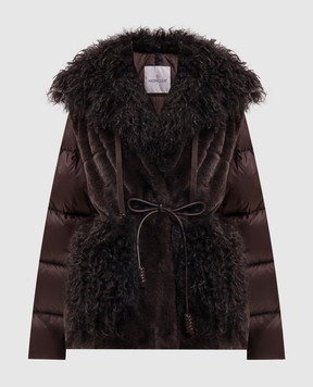Moncler Коричневая пуховая куртка-трансформер Immersif L20931A0018389B1C